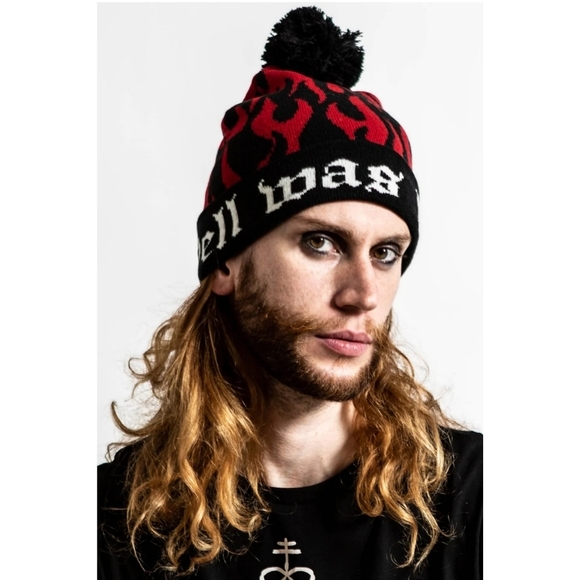 2 LEFT | Killstar Boring Beanie | Black Super Soft Cotton Pom Top Unisex - Picture 1 of 6